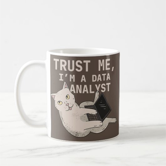 Data Analyst Funny Cat Data Analysis Science Koffiemok (Links)