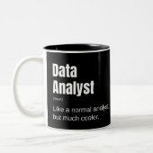 Data Analyst Funny Cool Analyst Gezegde Tweekleurige Koffiemok (Links)