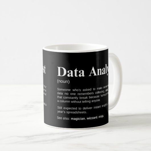 Data Analyst Funny Data Definition Koffiemok (Voorkant rechts)