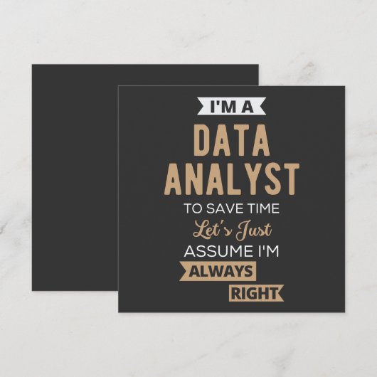 Data Analyst Kaart (Voorkant / Achterkant)