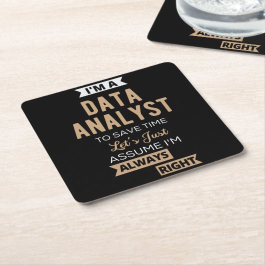 Data Analyst Kartonnen Onderzetters (Schuin)