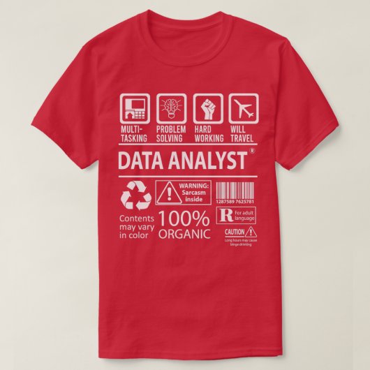 Data Analyst MultiTasking Gecertificeerd object me T-shirt (Design voorkant)