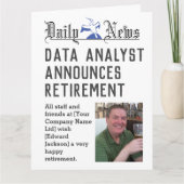 Data Analyst Retirement Kaart om te personaliseren (Voorkant)