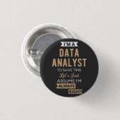 Data Analyst Ronde Button 3,2 Cm (Voorkant /achterkant)
