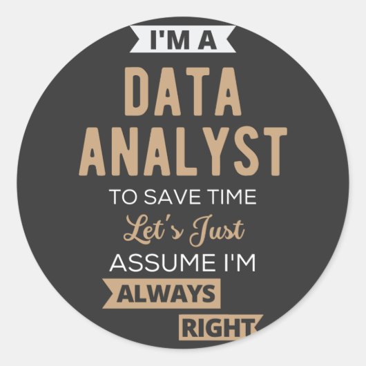 Data Analyst Ronde Sticker (Voorkant)