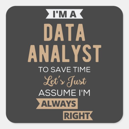 Data Analyst Vierkante Sticker (Voorkant)