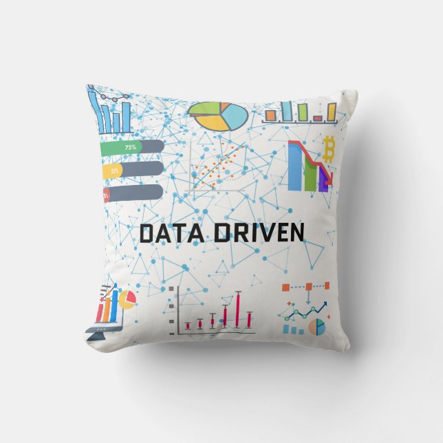 Data Driven Analytics Throw Pillow Kussen (Voorkant)