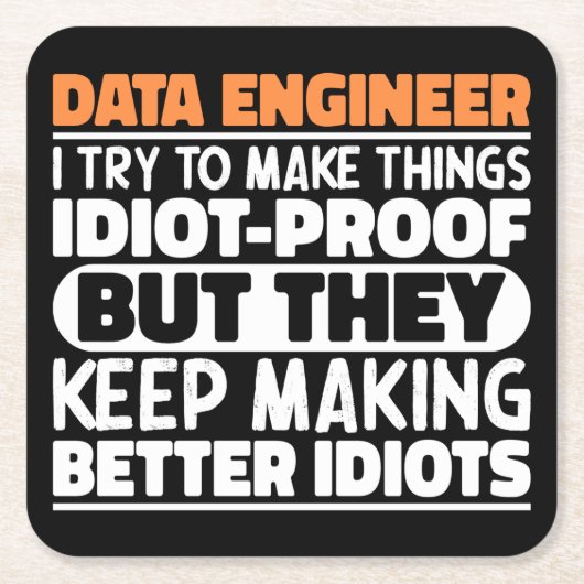 Data Engineer Ik probeer dingen grappig te zeggen Kartonnen Onderzetters (Voorkant)