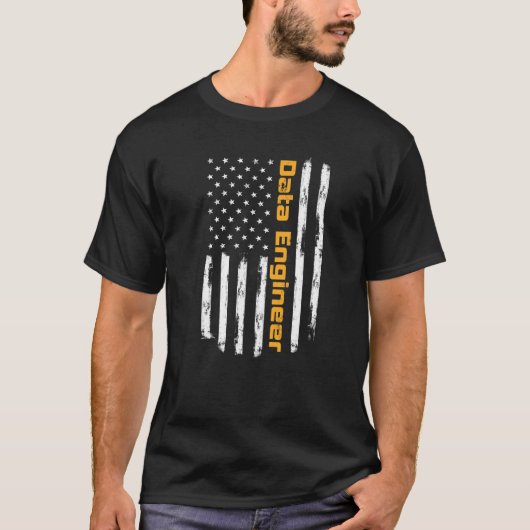 Data Engineer Proud Positieve Carrer Americ T-shirt (Voorkant)