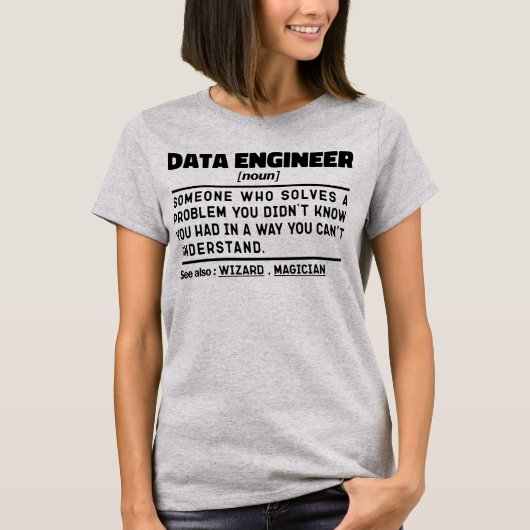 Data Engineer Zelfstandig naamwoord Cool Computing T-shirt (Voorkant)