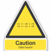 Data Hazard parodie waarschuwingsteken vinyl stick Sticker (Voorkant)