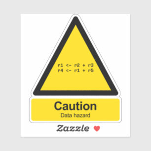 Data Hazard parodie waarschuwingsteken vinyl stick Sticker