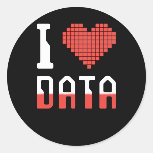Data I Love Data Ronde Sticker (Voorkant)