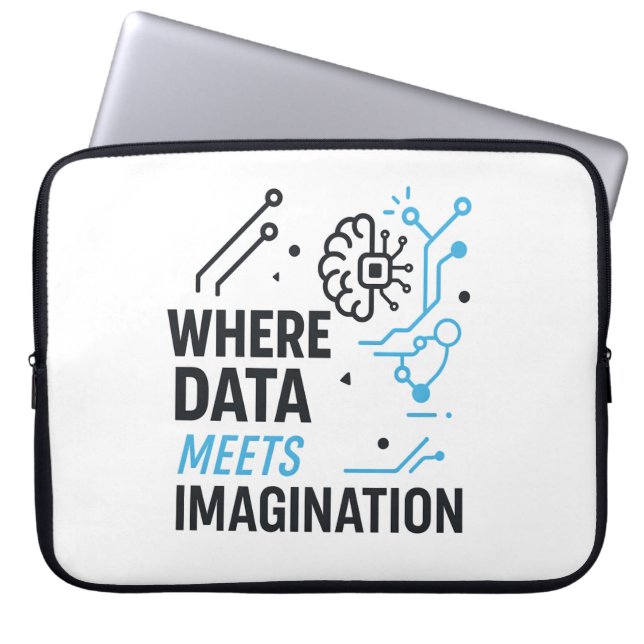 Data Imagination Nexus: Abstract algoritmisch Laptop Sleeve (Voorkant)