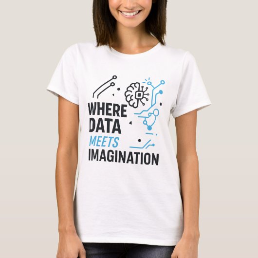 Data Imagination Nexus: Abstract algoritmisch T-shirt (Voorkant)