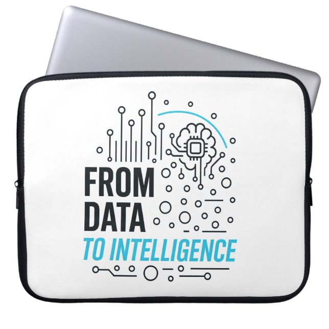 Data Intelligence Odyssey: Abstracte informatie Laptop Sleeve (Voorkant)
