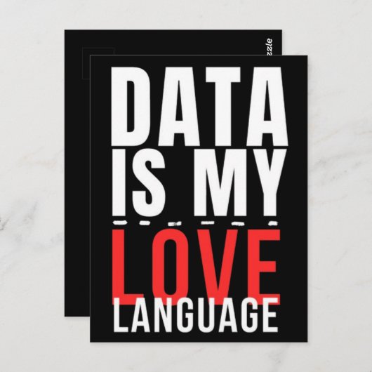 Data Is My Love Language - Funny Data Scientist Briefkaart (Voorkant / Achterkant)