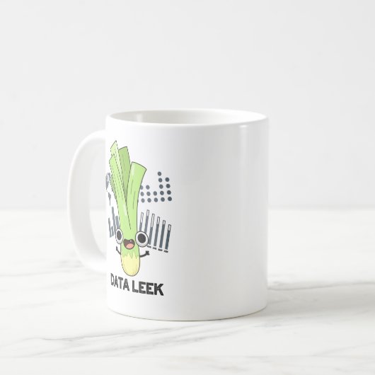 Data Leek Funny Computer Veggie Pun Koffiemok (Voorkant links)