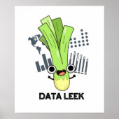 Data Leek Funny Computer Veggie Pun Poster (Voorkant)