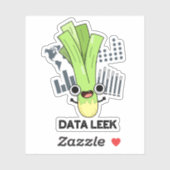 Data Leek Funny Computer Veggie Pun Sticker (Vel)