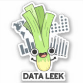 Data Leek Funny Computer Veggie Pun Sticker (Voorkant)