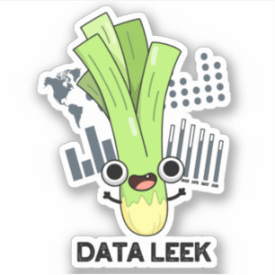 Data Leek Funny Computer Veggie Pun Sticker