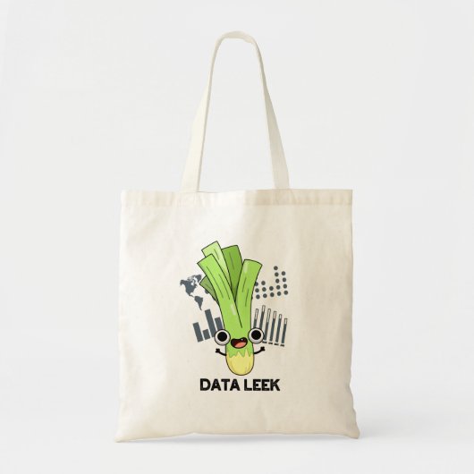 Data Leek Funny Computer Veggie Pun Tote Bag (Voorkant)