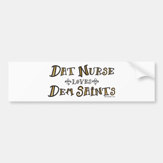 Data Nurse houdt van Dem Saints Bumpersticker (Voorkant)