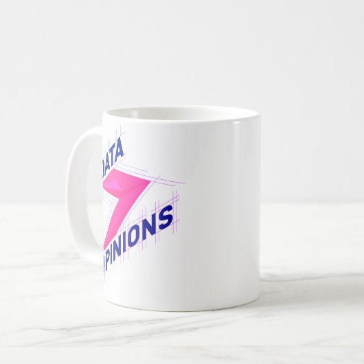 DATA > OPINIONS Mug | Geek Coffee Cup - Bright Koffiemok (Voorkant links)