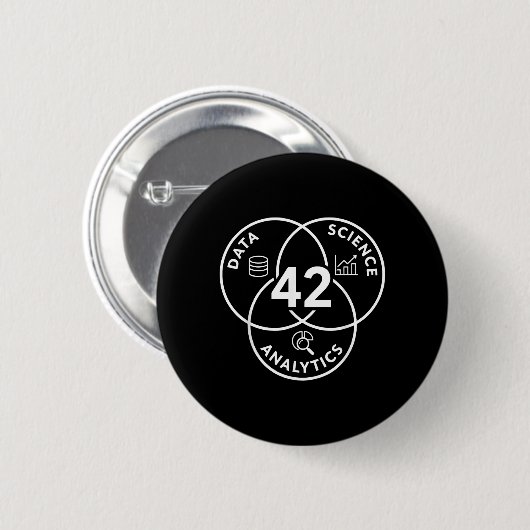 Data Science Analytics 42 Diagramontwerp Ronde Button 5,7 Cm (Voorkant /achterkant)