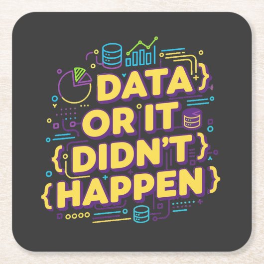 Data Science Design - Data of het is niet gebeurd Kartonnen Onderzetters (Voorkant)