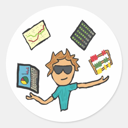 Data Science Ronde Sticker (Voorkant)