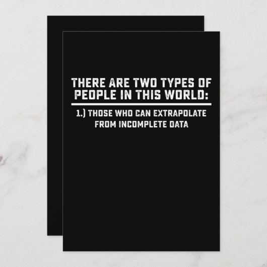 Data Scientist Er Zijn Twee Soorten Mensen In De Kaart (Voorkant / Achterkant)