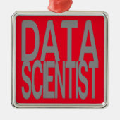 Data Scientist in Tall Silver Text Metalen Ornament (Voorkant)