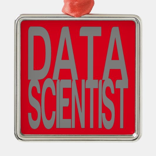 Data Scientist in Tall Silver Text Metalen Ornament (Voorkant)