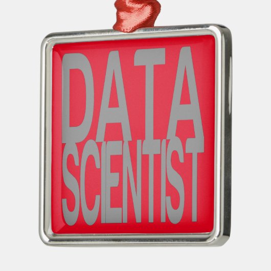 Data Scientist in Tall Silver Text Metalen Ornament (Links)