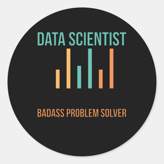 Data Scientist Probleem Solver Data Science Ronde Sticker (Voorkant)