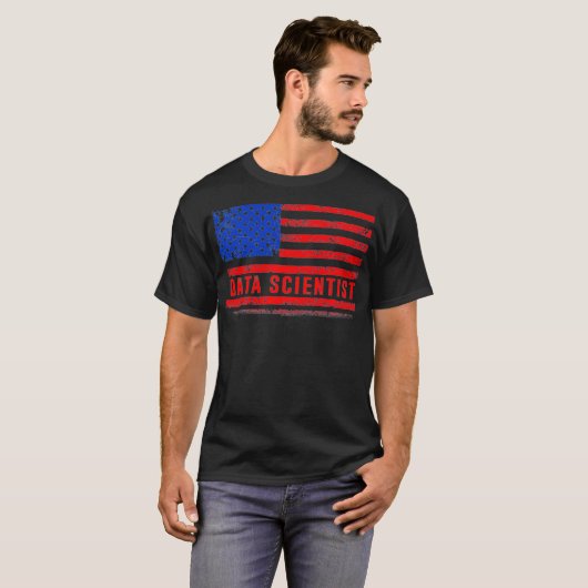 Data Scientist US Flag Data Science Mining Analyst T-shirt (Voorkant volledig)