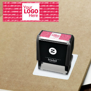 Data Security Machine Code Achtergrond & uw Logo Zelfinktende Stempel