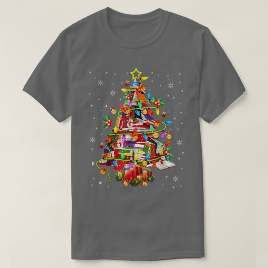 Data Tree Library Xmas Lights Boom Lover Libr T-shirt (Design voorkant)