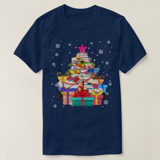 Data Tree Library Xmas Lights Boom Lover Libr T-shirt (Design voorkant)