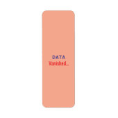 Data verdwenen tekst vloerkleden etiket (Voorkant)