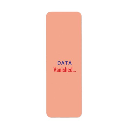 Data verdwenen tekst vloerkleden etiket (Voorkant)