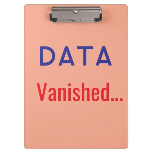 Data verdwenen tekst vloerkleden klembord (Voorkant)