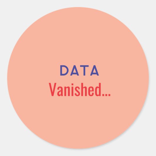 Data verdwenen tekst vloerkleden ronde sticker (Voorkant)
