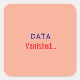 Data verdwenen tekst vloerkleden vierkante sticker