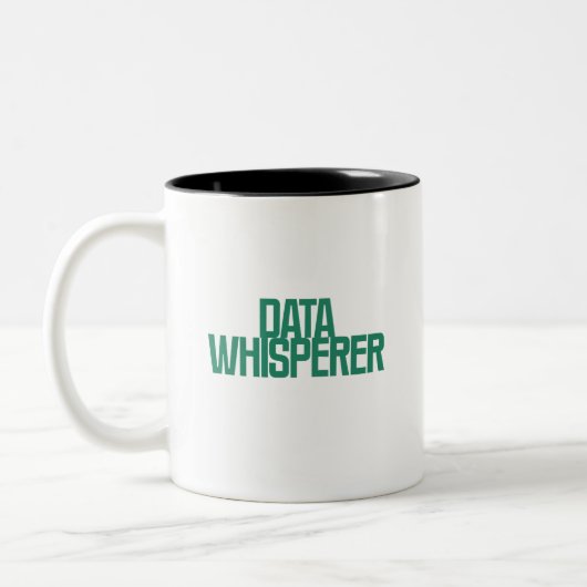 Data Whisperer | Analytics Intuïtie Expert Design Tweekleurige Koffiemok (Links)