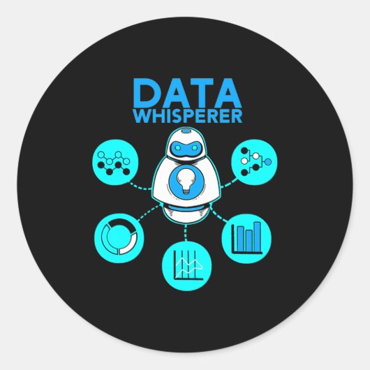Data Whisperer Tech Engineer Mis Analist Software Ronde Sticker (Voorkant)