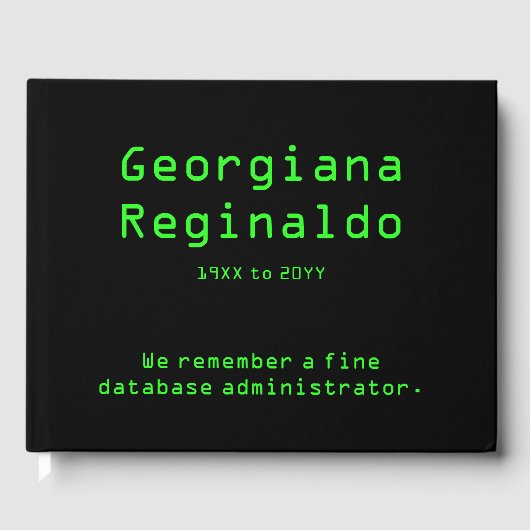 Database Administrator Funeral Guest Book Gastenboek (Voorkant)
