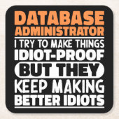 Database Administrator Ik probeer het grappig te m Kartonnen Onderzetters (Voorkant)